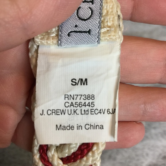 J. Crew braided nautical rope belt red & cream S/M - Picture 7 of 14